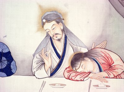 Last Supper, Christ and St John (detail) by Chinese School